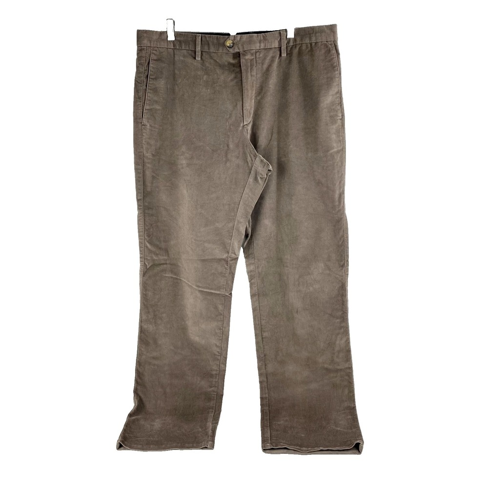 Banana Republic Corduroy Pants Mens 36 x 34 "Aiden" Putty Brown Cords Flat Front